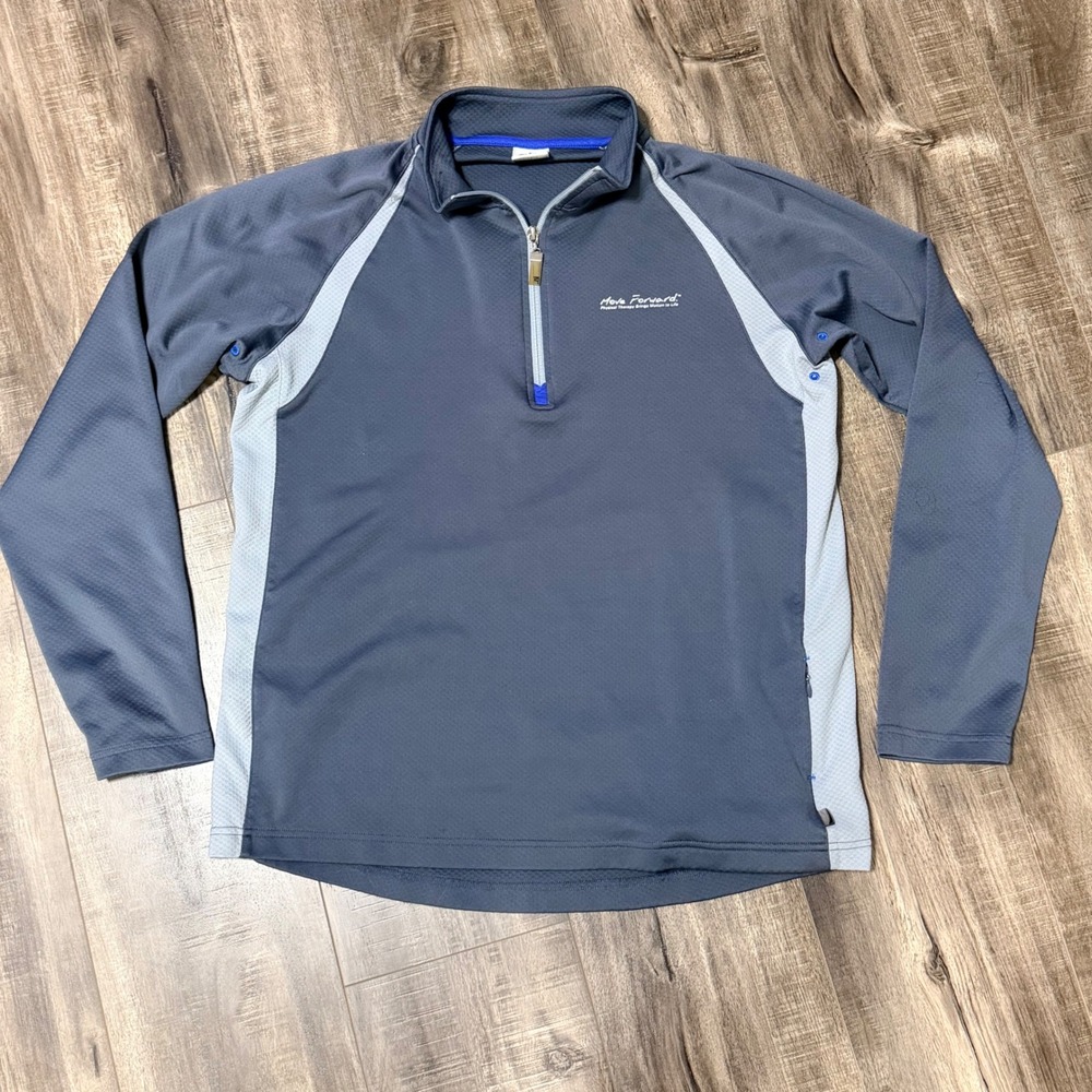 Alo Yoga Mens Large Gray Move Forward Physical Therapy 1/4 Zip Pullover Jacket